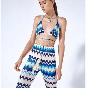 Alexis Dixion Beach Pants and Sol String Top - blue and white